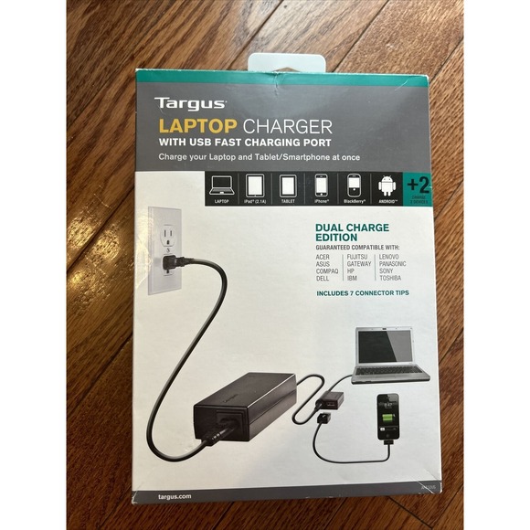 Targus Laptop Charger +USB Tablet/Smartphone charger APA32US BRAND NEW, SEALED - Picture 3 of 6